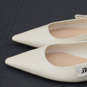 Christian Dior Cream Patent J'Adior Slingback Ballerina Flats Sz 7